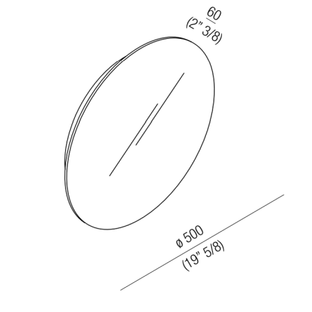 Agape Bucatini Круглое зеркало d50x6 см, цвет: полированный, артикул ABUC0178N