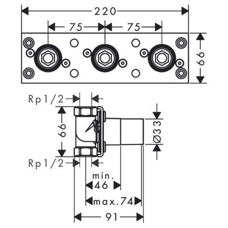 HG ShowerTablet 600 Внутренняя часть термостата для душа с 2 потребителями HG ShowerTablet 600 Внутренняя часть термостата для душа с 2 потребителями