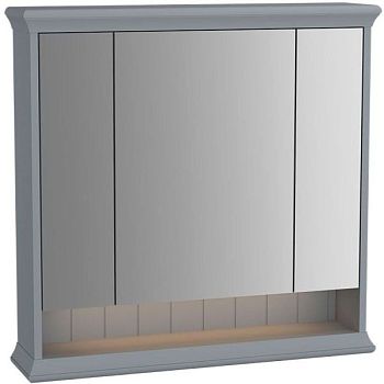 Зеркальный шкаф Valarte 80 см  с LED подсветкой, цвет серый матовый