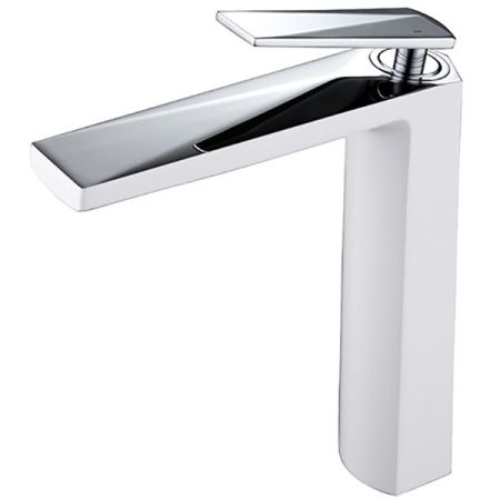 Смеситель для умывальника высокий VENTURO белый + хром