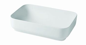 Hidra Gio, накладная прямоугольная раковина с закругленными краями 60,5x40x15h см, цвет белый глянцевый