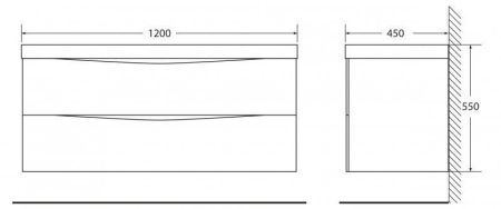 Мебель для ванной комнаты BELBAGNO MARINO-1200, артикул MARINO-1200-2C-SO-RW-P