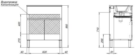 Тумба под раковину Aquanet Алвита New 70 1 ящик, 2 дверцы, дуб веллингтон белый, артикул 00303902