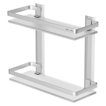 A7455200 Sense L Полка двухуровневая стеклянная, алюминий