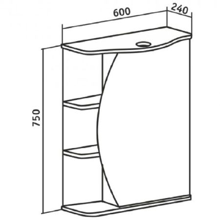 Зеркальный шкаф Runo Линда 60 4620750024796 с подсветкой Белый