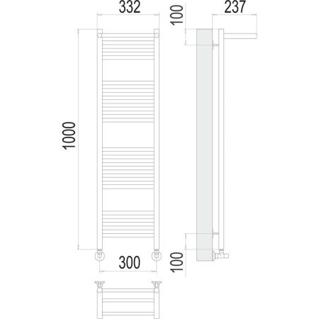 Полотенцесушитель водяной с полкой Terminus Аврора П20 30х100, артикул 4670078529848
