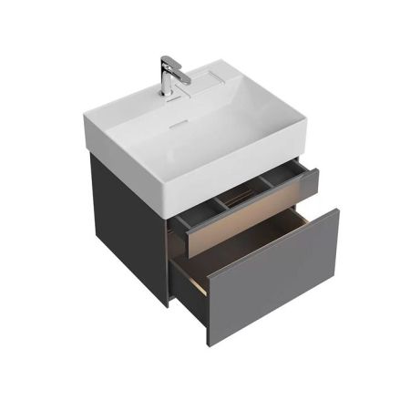 Тумба LOGICA подвесная 2 ящика 60 см, стальной серый, артикул LOG.60.2\ST