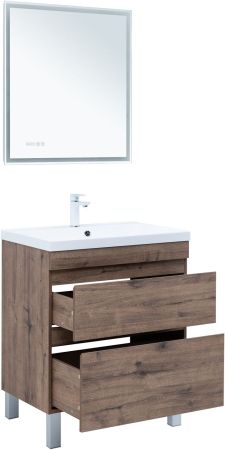 Тумба под раковину Aquanet Нота New 75 напольная, дуб веллингтон табак, артикул 00344142