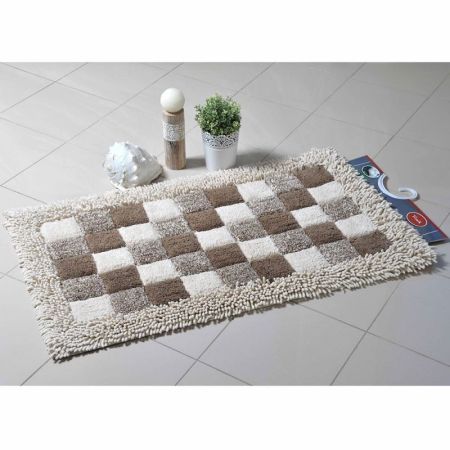 Коврик для ванной комнаты Fora 80х50 1845-1 80N Шахматы Натуральный