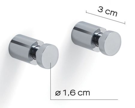 Gedy, набор из 2-х коротких крючков, цвет хром, артикул 2227(13)
