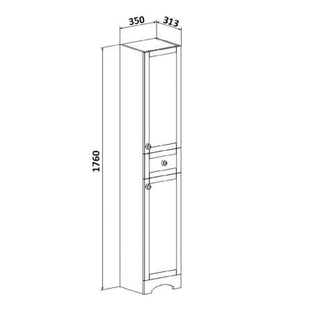 Пенал Runo правый  Мерида 35 (00-00000965), артикул 00-00000965