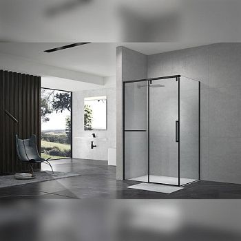 Душевой уголок Terminus Альба прямоугольная 90х120х220, черный