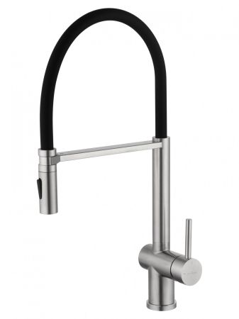 Смеситель для кухни с гибким изливом WONZON & WOGHAND, Брашированный никель (WW-88438003-BN)