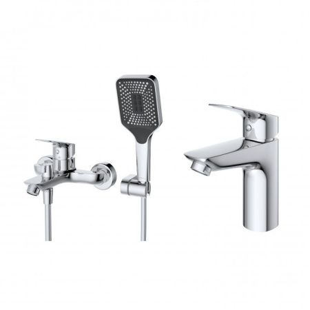 DUE Комплект смесителей для ванной - смеситель для ванны и смеситель для раковины, артикул DUE-VASM/LVM-CRM