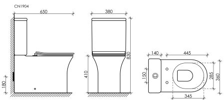 Напольный  унитаз с бачком Star Rimless CN1904