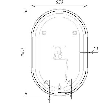 Зеркало VIANT "Марсель" 65х100 LED подсветка  (VMAR65100-ZLED), артикул VMAR65100-ZLED