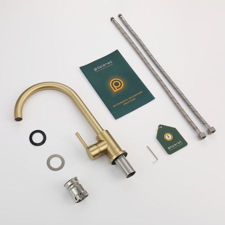 Смеситель для кухни Splenka S201.40.03, золотой сатин, артикул S201.40.03