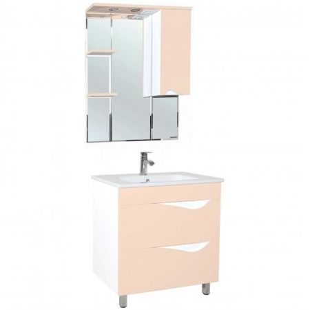 Зеркало со шкафом Bellezza Эйфория 80 R 4619113001079 с подсветкой Бежевое, артикул 4619113001079