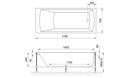 Акриловая ванна Royal Bath VIENNA RB953203 170x70x58, артикул RB953203