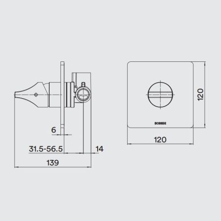 BOSSINI APICE Смеситель для душа встраиваемый, на 1 выход (внешняя часть), цвет белый матовый, артикул Z00504.045