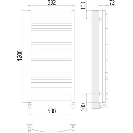 Полотенцесушитель водяной Terminus Авиэль П14 50х120, артикул 4670078529220