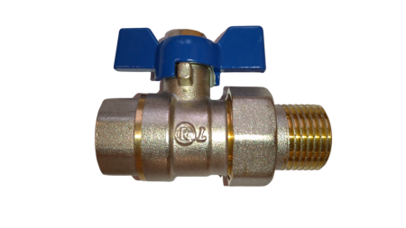 Кран шаровой с американкой RM-L 1/2 никелированный бабочка Ду15 Ру30 (НК 11Б27п1), артикул RML-12FFLA