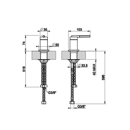 Gessi Ingranaggio Смеситель для раковины без излива, цвет: хром, артикул 63600#031