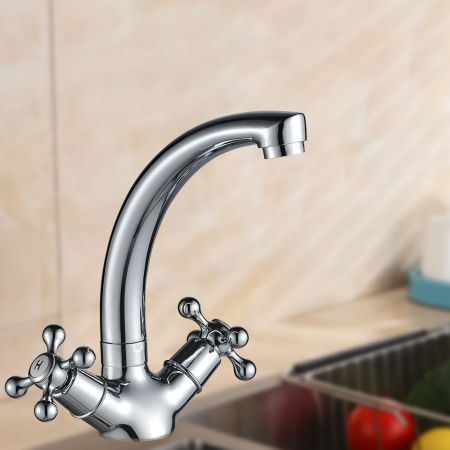 Смеситель для кухни WesnaArt RASSVET RAS02-120, хром, артикул RAS02-120