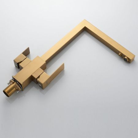 Смеситель для кухни с подключением фильтра Shevanik S148G, золотой сатин, артикул S148G