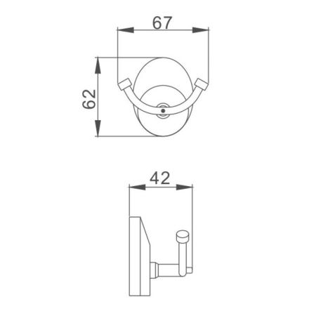 Крючок для ванной комнаты Haiba HB1605-2, хром, артикул HB1605-2
