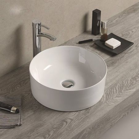 Раковина керамическая накладная AM-78170, цвет белый, 410х410х150, артикул AM-78170