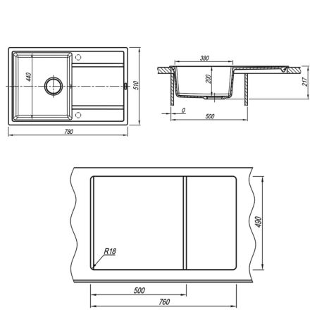 Кухонная мойка Florentina ЛИПСИ 20.270.C0780.305, грей, артикул 20.270.C0780.305