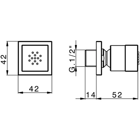 CISAL Cherie Боковая форсунка квадратная, цвет хром, артикул DS01508021