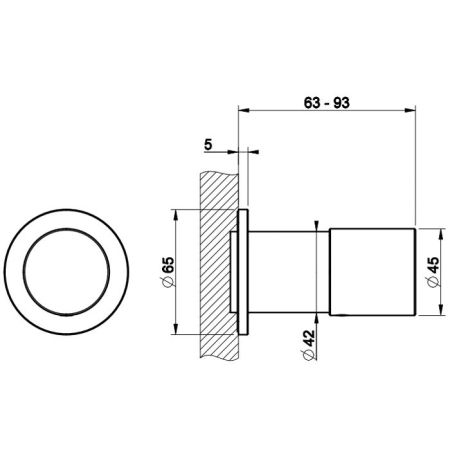 GESSI HABITO RIGATO Смеситель настенный встраиваемый, однорычажный, внешняя часть, цвет Black Metal Br. PVD, артикул 70599#707