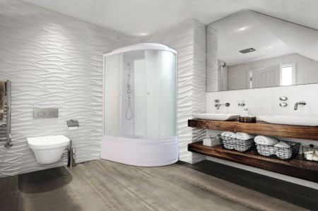 Душевая кабина Parly Bianco Эконом EB122L 120х215 профиль Белый стекло матовое