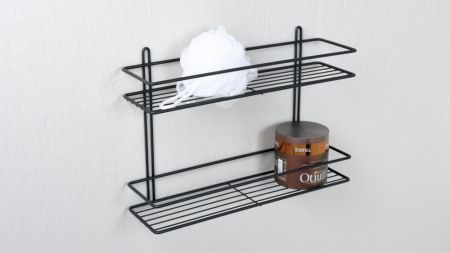 Полка Fixsen прямая двухэтажная черная (FX-730B-2), артикул FX-730B-2