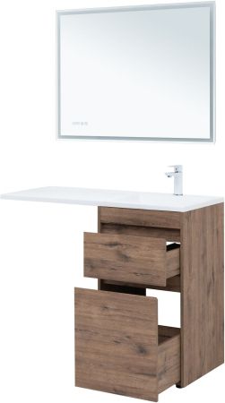 Тумба под раковину Aquanet Токио 48 дуб веллингтон (напольная 2 ящика), артикул 00333647