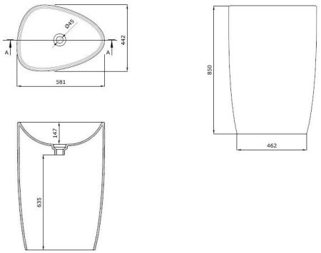 Раковина напольная Allen Brau Infinity 4.21016.20 белый глянец, артикул 4.21016.20