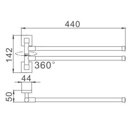 Полотенцедержатель Haiba HB8612, хром, артикул HB8612