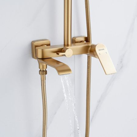 Душевая система Shevanik S4136G, золотой сатин, артикул S4136G