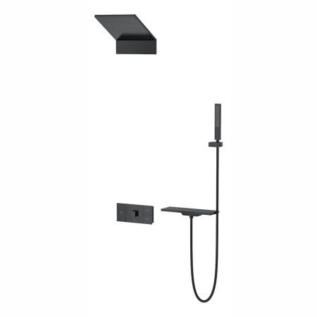 Душевой комплект Futura VSFW-2F11TMB термостатический встраиваемый, 3 режима, черный, артикул VSFW-2F11TMB