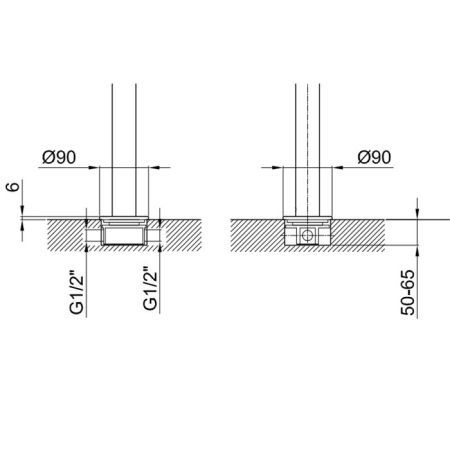 Внутрення часть, Fantini, назначение-смеситель для раковины напольный, стандарт подвода воды-1/2", артикул 19 00 3336A