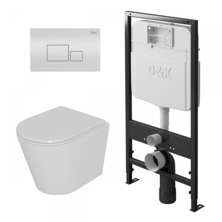 Комплект DK DS1021602 унитаз DT1026016, инсталляция DI8055119, клавиша смыва DB1519016, артикул DS1021602