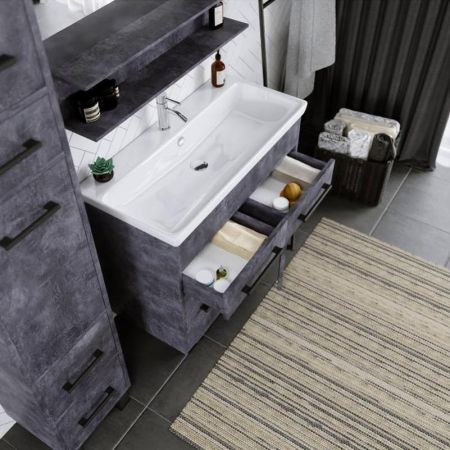 Тумба под раковину напольная Бриклаер ЧИЛИ цемент, 90 см, артикул 4627125415241