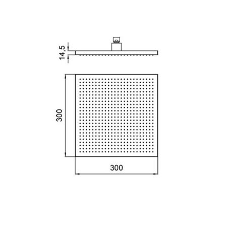 Верхний душ, Almar, Velvet, тип установки-настенный, потолочный, размер душевого диска, мм-300*300, форма-квадратная, количество режимов-1, тип струи-velvet rain, держатель-необходимо заказать, цвет-Brushed Stainless Steel, артикул E044278.BS