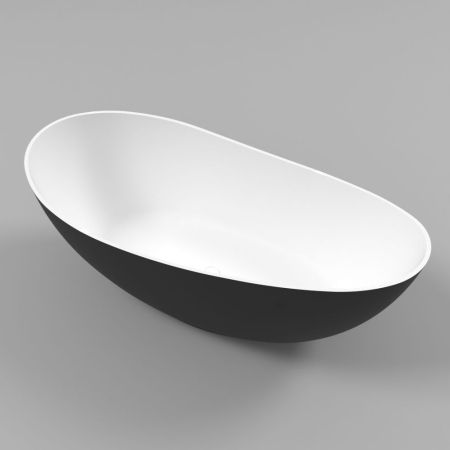 Ванна WHITECROSS Ruby 165x75 (черный/белый мат) иск. камень, артикул 0202.165075.20100