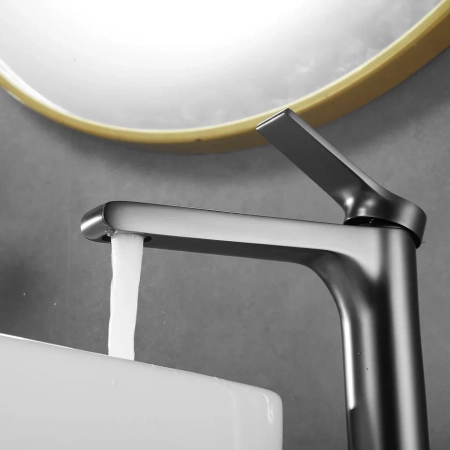 Смеситель для раковины Shevanik S8311T, оружейная сталь, артикул S8311T