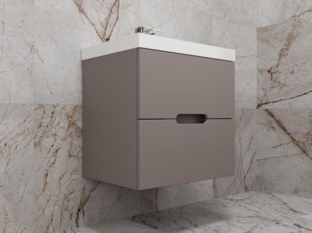 Тумба подвесная "Матис 60", Classic 60, (2 ящика), тауп темный, ЭМАЛЬ, артикул ЛС-00002296