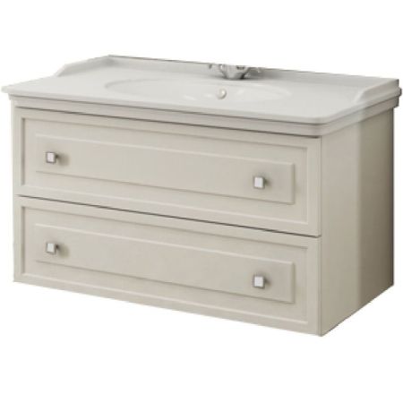 Тумба с раковиной Comforty Феррара 100 4148009 подвесная Белый глянец