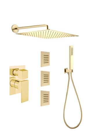 Душевая система встраиваемая Webert Pegaso PE890104794, матовое золото, артикул PE890104794
